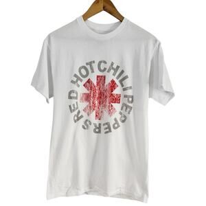 NWD Red Hot Chili Peppers White Short Sleeve Graphic Tshirt Mens Size Medium